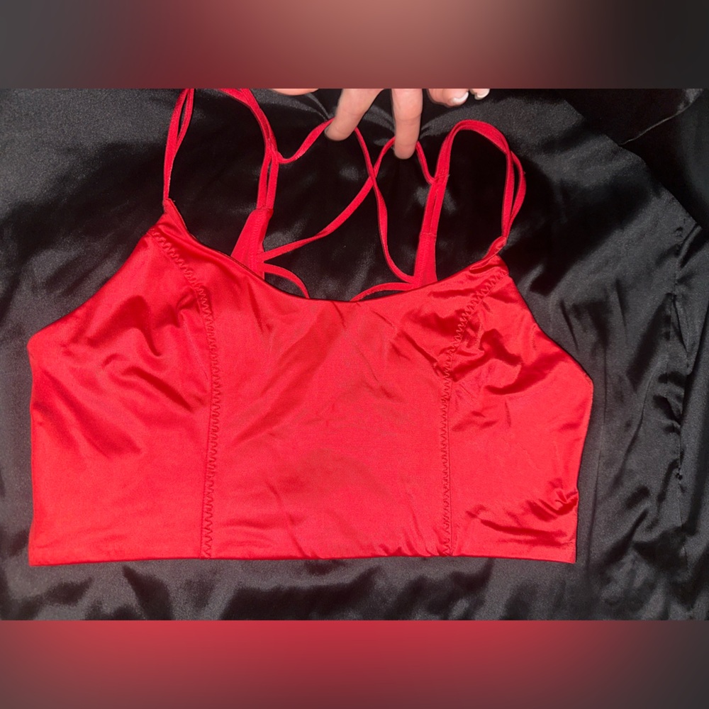 (2) Victoria's Secret Red Strappy Bralettes
